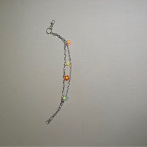 Colorful Beaded Silver chain